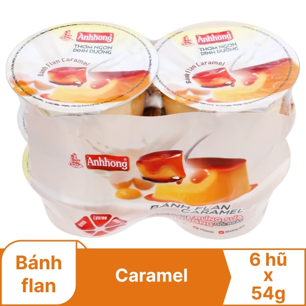 Lốc 6 bánh flan Ánh Hồng hũ nhỏ 54g