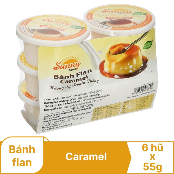 Lốc 6 bánh flan Sunny hũ nhỏ 55g