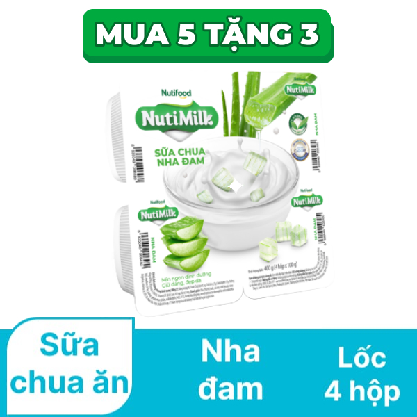 Lốc 4 hộp sữa chua Nutimilk nha đam 100g