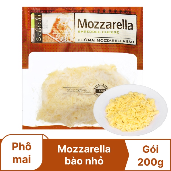 Phô mai mozzarella bào Bottega Zelachi gói 200g