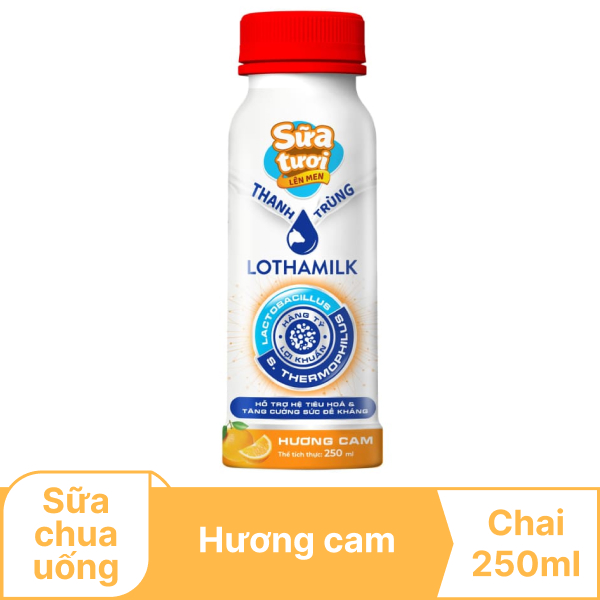 Sữa chua hương cam Lothamilk chai 250ml