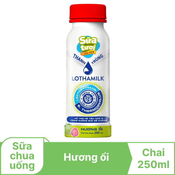 Sữa chua hương ổi Lothamilk chai 250ml