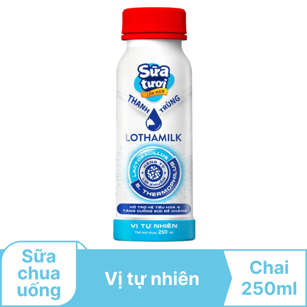 Sữa chua tự nhiên Lothamilk chai 250ml
