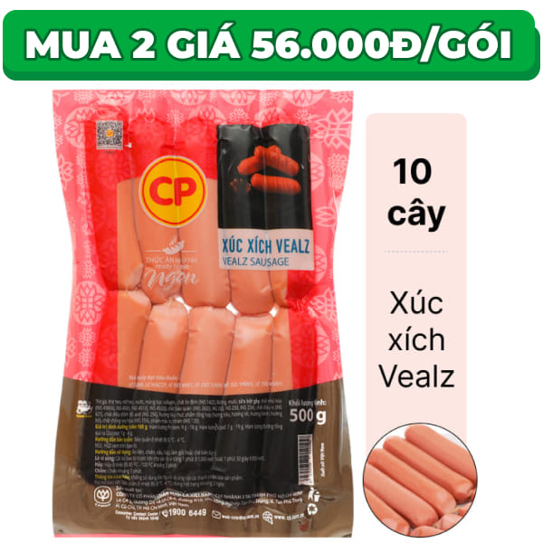 Xúc xích Vealz C.P gói 500g