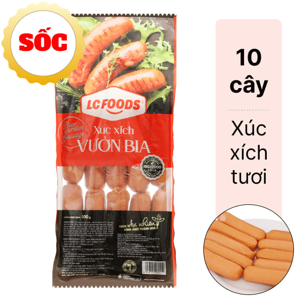 Xúc xích Vườn Bia LC FOODS gói 500g