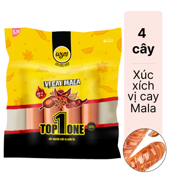 Xúc xích vị cay mala TOP ONE WYN G Kitchen gói 180g