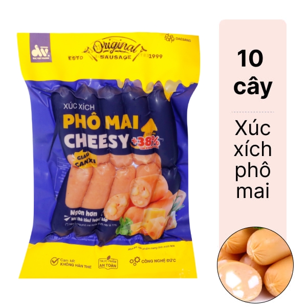 Xúc xích phô mai cheesy Đức Việt gói 250g
