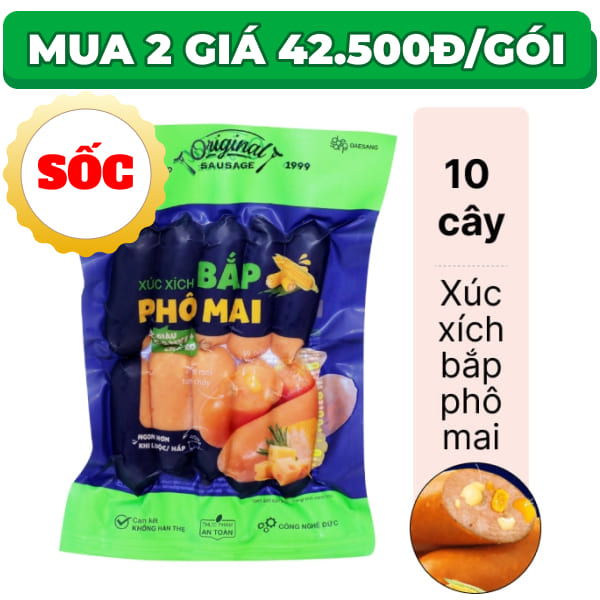 Xúc xích bắp phô mai Đức Việt gói 250g