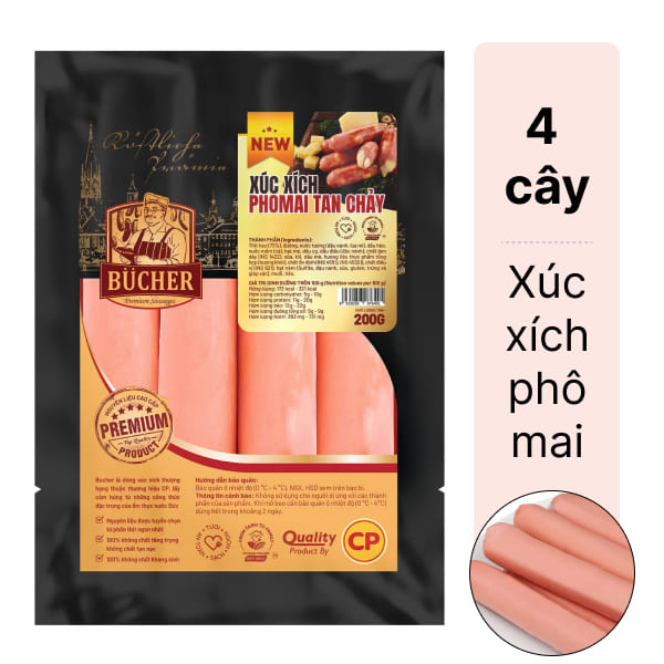 Xúc xích phô mai tan chảy C.P gói 200g