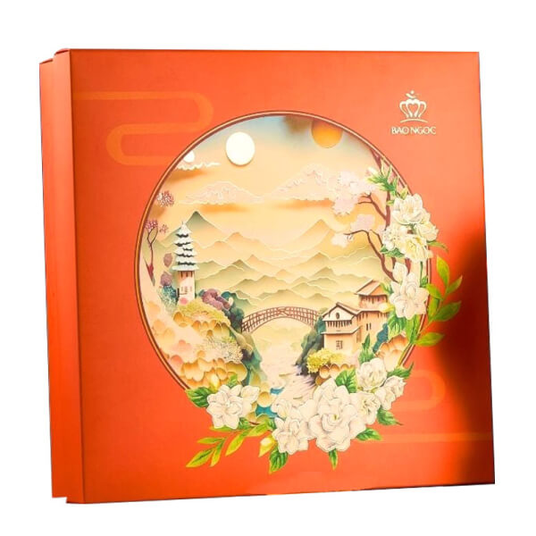 Hộp 4 bánh trung thu Bảo Ngọc Thu Bình An cam 320g