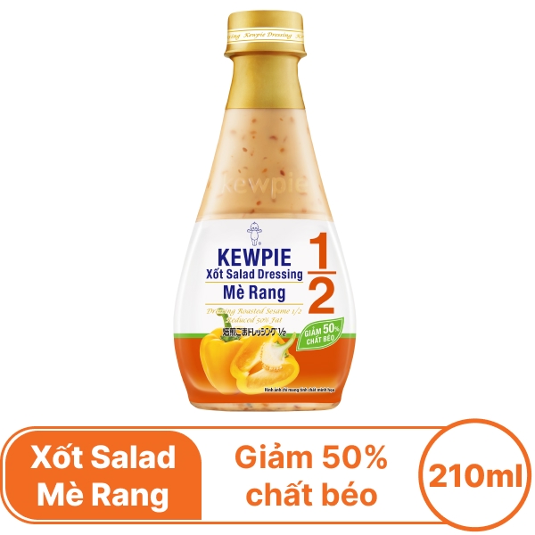 Xốt salad mè rang Kewpie giảm 50% béo 210ml