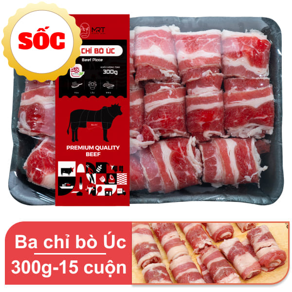 Ba chỉ bò Úc đông lạnh Mr.T 300g