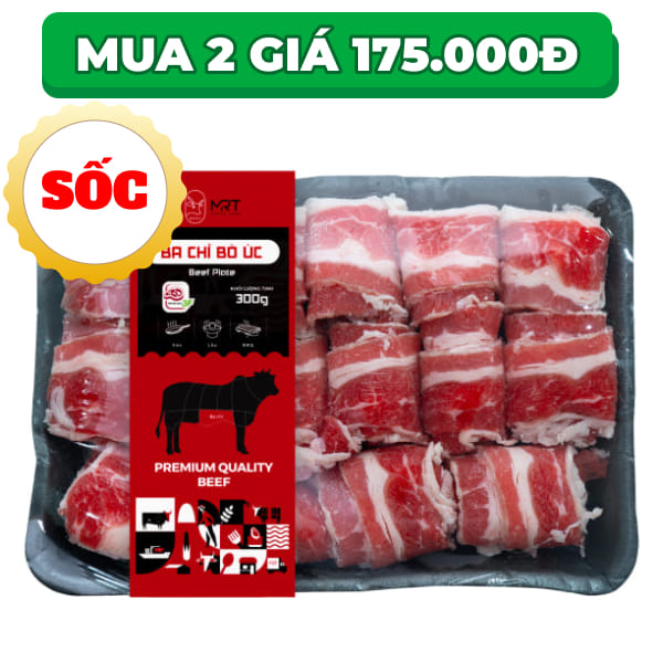Ba chỉ bò Úc đông lạnh Mr.T 300g
