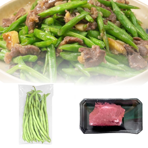 Đùi bò 150g + Đậu cove 250g