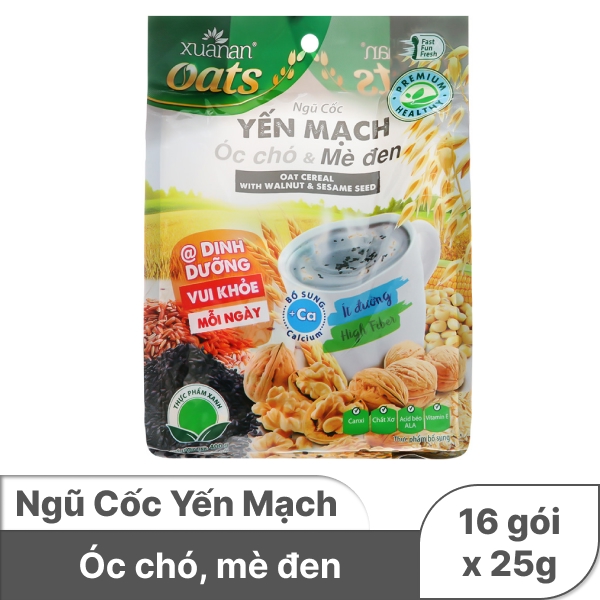 Ngũ cốc óc chó & mè đen Xuân An 400g