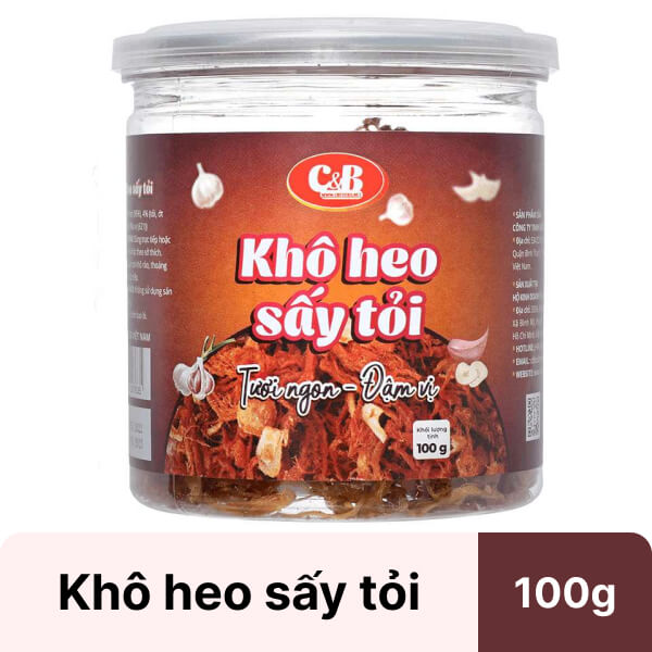 Khô heo sấy tỏi C&B hũ 100g