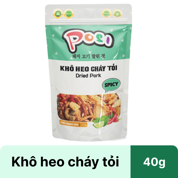 Khô heo vị cháy tỏi Posi gói 40g