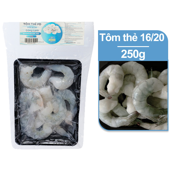 Tôm thẻ PD size 16/20 Ào Ào gói 250g