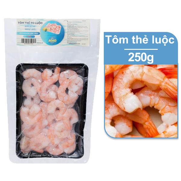 Tôm thẻ PD luộc size 41/50 Ào Ào gói 250g