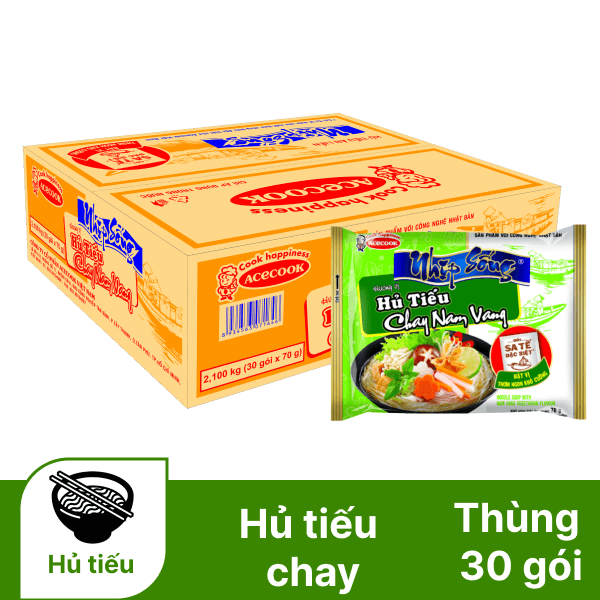 Thùng 30 gói hủ tiếu chay Nam Vang Nhịp Sống 70g