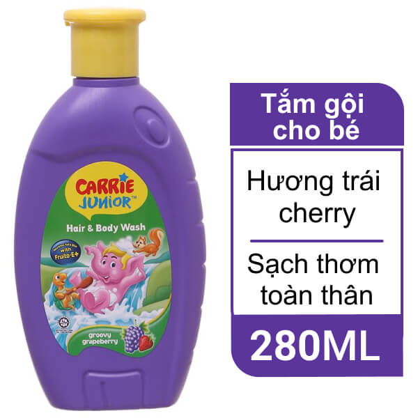 Tắm gội toàn thân cho bé Carrie Junior cherry 280ml