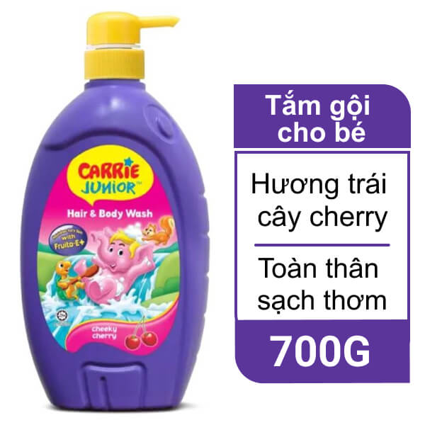 Tắm gội Carrie Junior cherry 700g