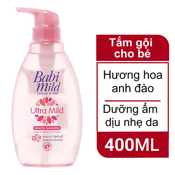 Tắm gội Babi Mild anh đào 400ml