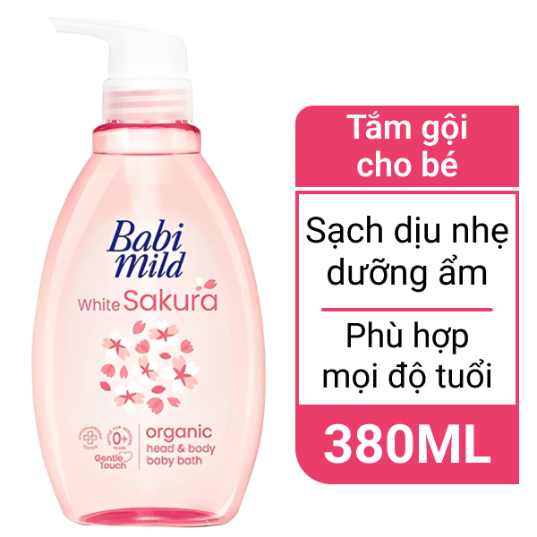 Tắm gội cho bé Babi Mild Sakura 380ml