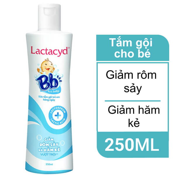Sữa tắm gội Lactacyd BB giảm rôm sảy, hăm kẽ 250ml