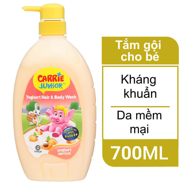 Tắm gội Carrie Junior Yoghurt Apricot 700g