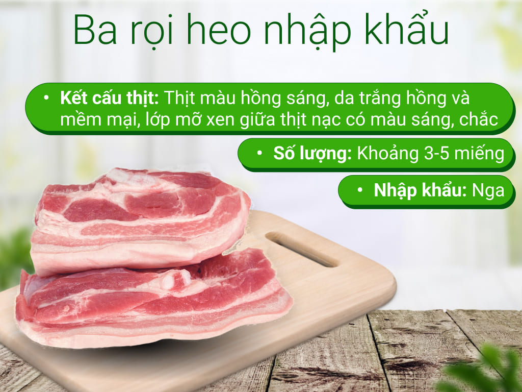 Ba rọi heo nhập khẩu tại Bách hoá XANH