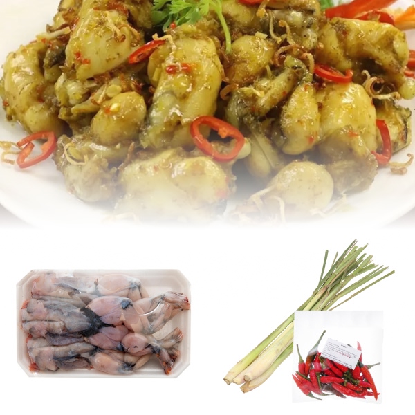 Ếch làm sạch 300g + Sả cây 200g + Ớt hiểm 50g