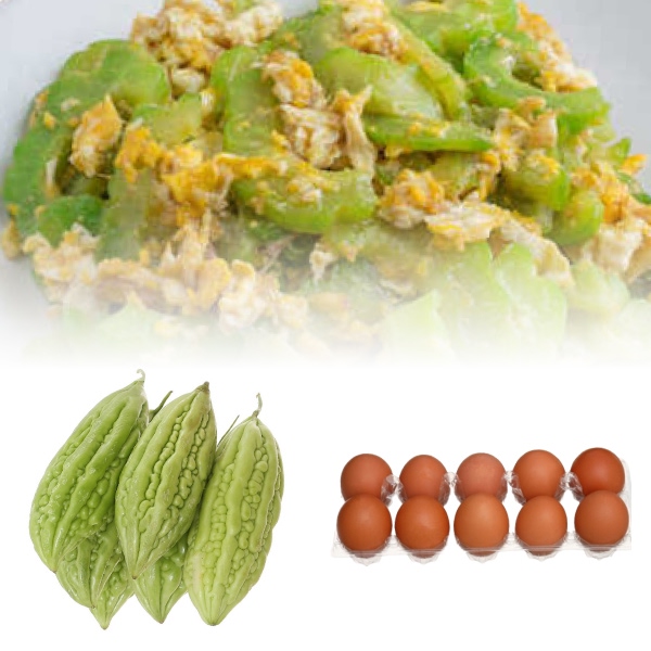 Khổ qua 500g + Trứng gà hộp 10