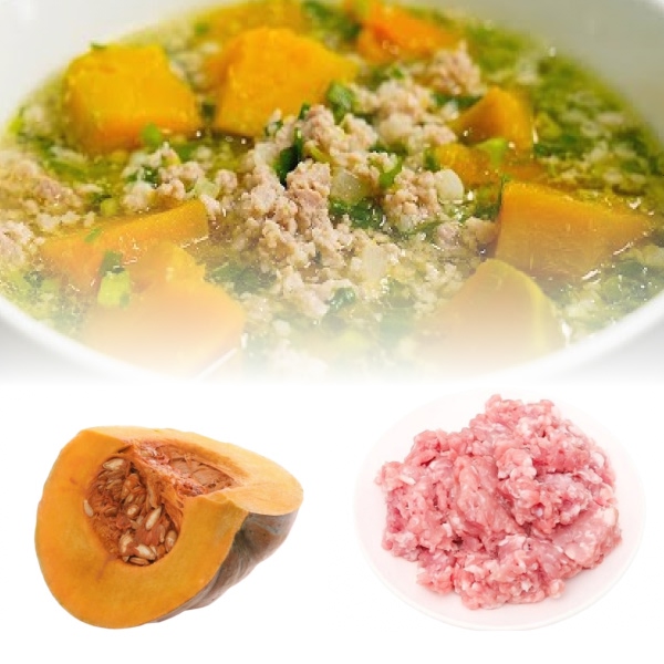 Bí đỏ tròn 500g + Thịt heo xay C.P 100g