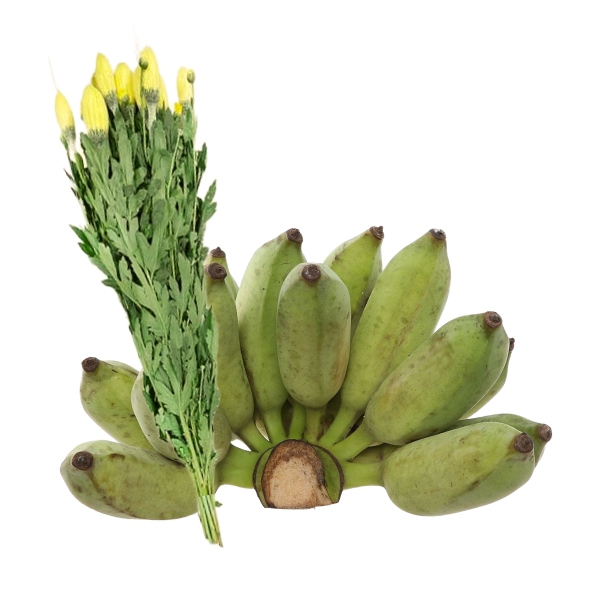 Chuối sứ nải 1.7kg & cúc lưới Đà Lạt