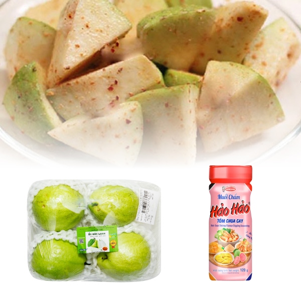 Ổi Đài Loan 1kg + Muối chấm Hảo Hảo tôm chua cay 120g