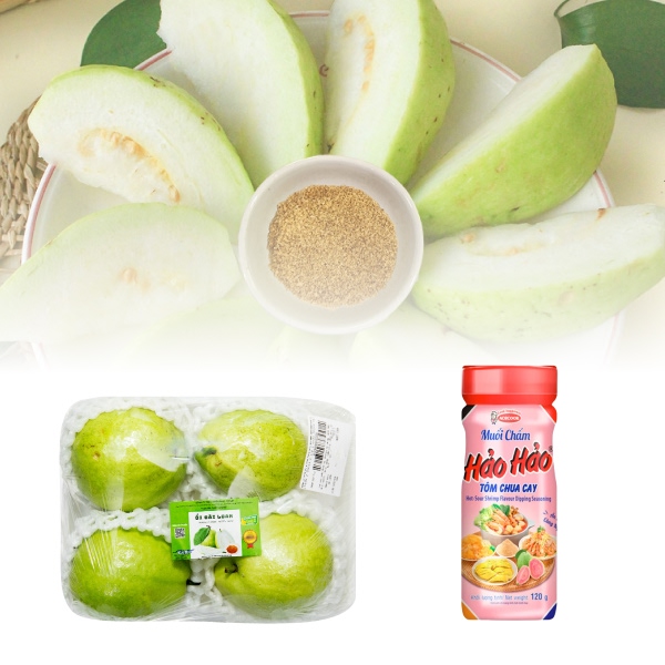 Ổi Đài Loan 1kg + Muối chấm Hảo Hảo tôm chua cay 120g