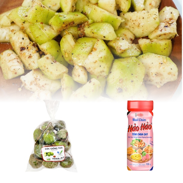 Cóc giống Thái 500g + Muối chấm Hảo Hảo tôm chua cay 120g