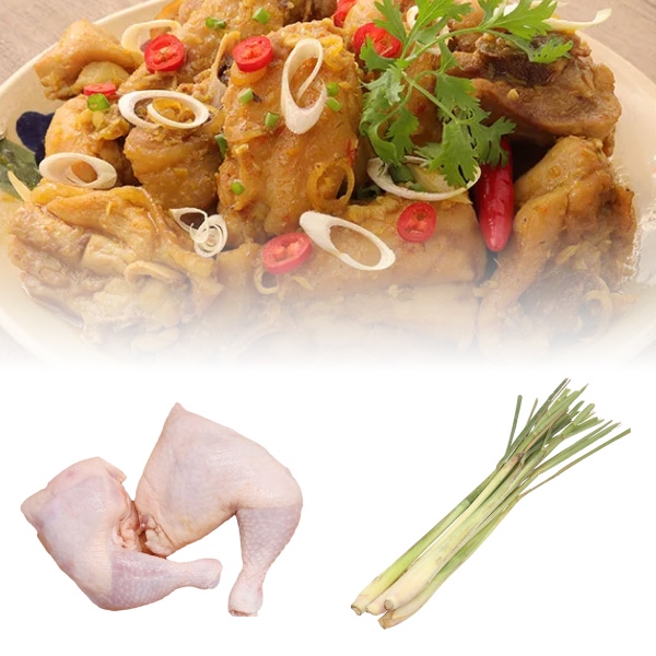 Đùi gà góc tư C.P 500g + sả cây bó 200g