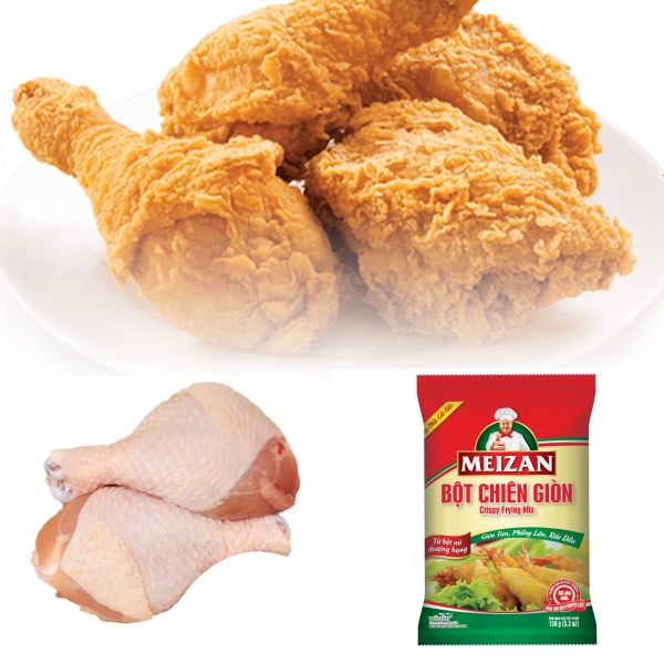 Đùi tỏi gà 500g + Bột chiên giòn Meizan gói 150g