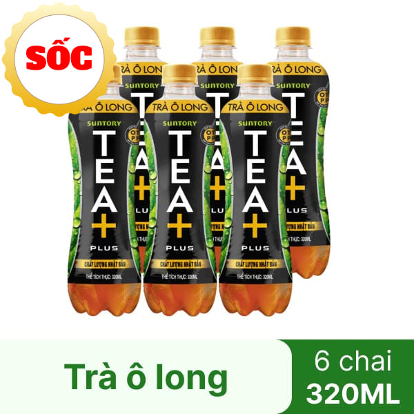 6 chai trà ô long Tea Plus 320ml