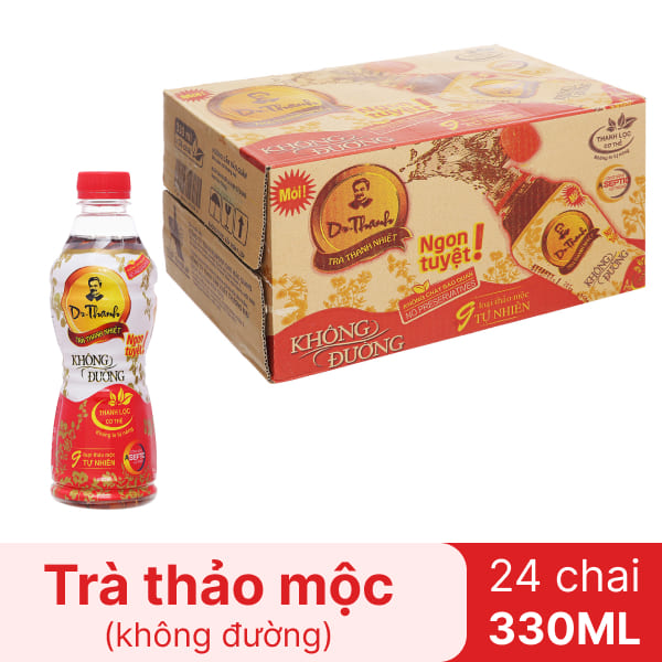Thùng 24 chai trà thanh nhiệt Dr.Thanh không đường 330ml