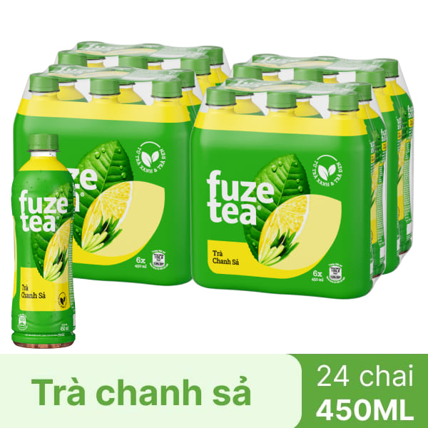 Thùng 24 chai trà Fuze Tea chanh sả 450ml