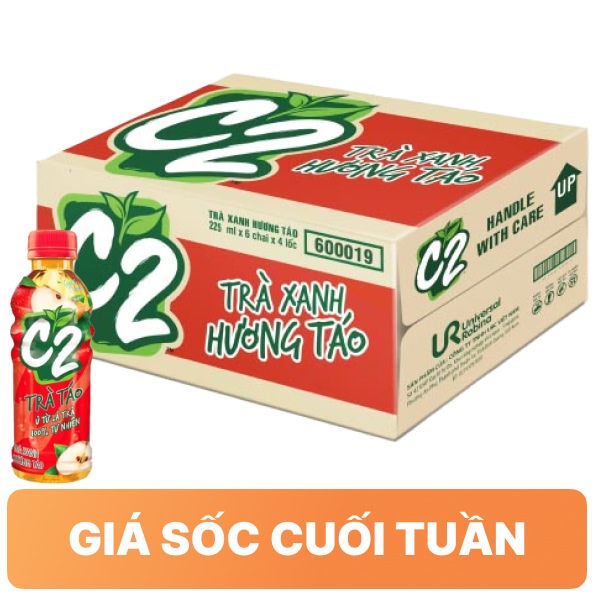 Thùng 24 chai trà xanh táo C2 225ml