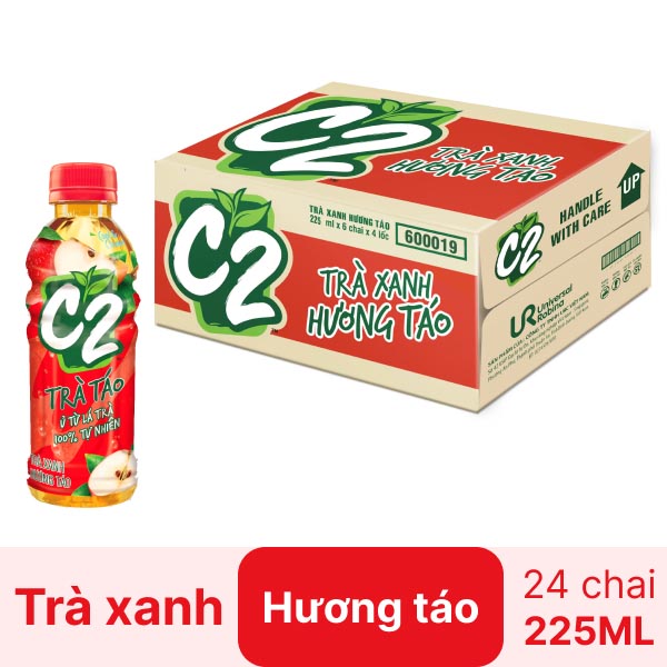 Thùng 24 chai trà xanh táo C2 225ml