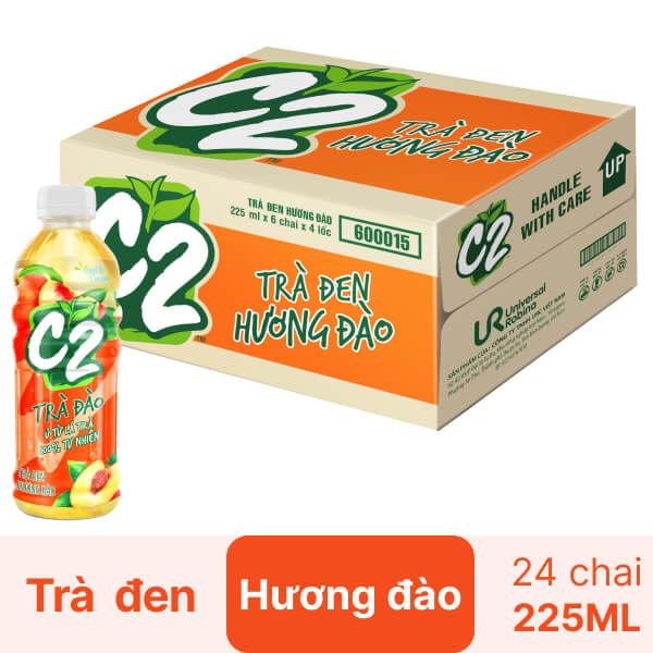Thùng 24 chai trà đen đào C2 225ml