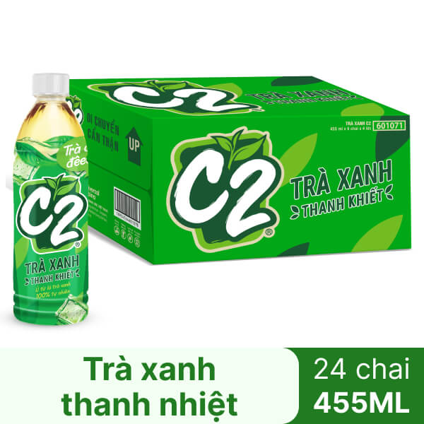 Thùng 24 chai trà xanh thanh nhiệt C2 455ml