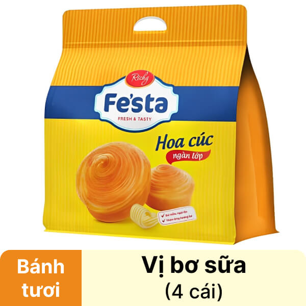 Bánh mì hoa cúc ngàn lớp Fe'sta Richy gói 120g
