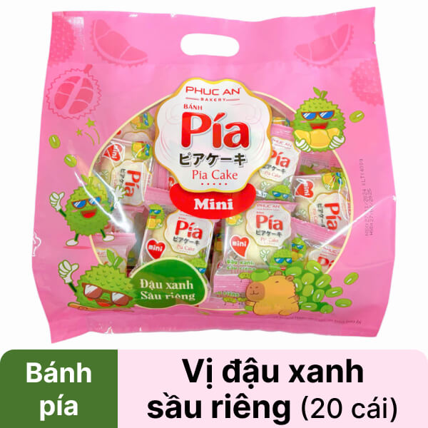 Bánh pía mini đậu xanh sầu riêng Phúc An gói 400g
