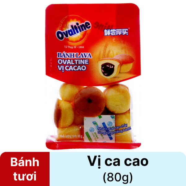 Bánh lava vị ca cao Ovaltine gói 80g